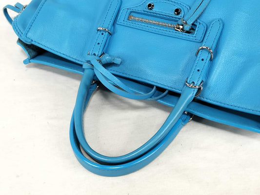 Balenciaga Sky Blue Leather Papier Mini 2-Way Tote