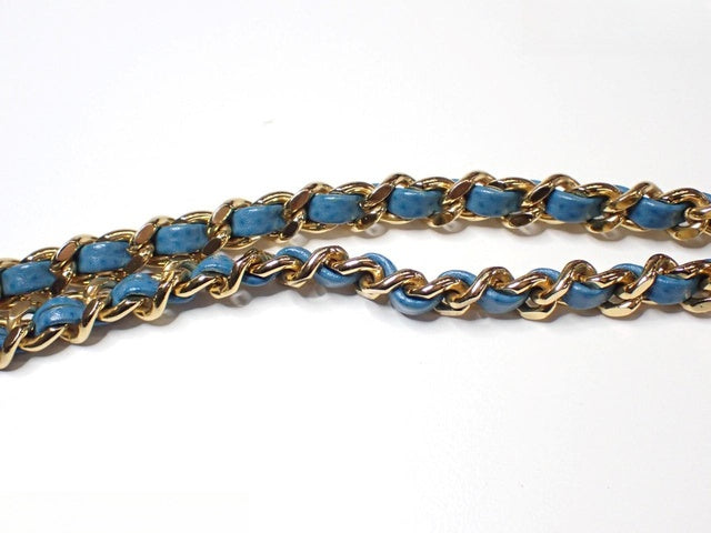 1990s Chanel Blue Caviar Timeless CC Chain Shoulder Bag