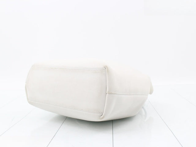 Early 2000s Christian Dior White Leather Lucite Handle Malice Bag