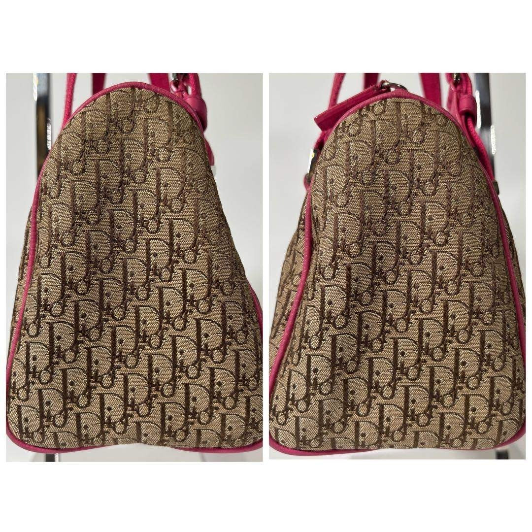Early 2000s Christian Dior Pink and Beige Trotter Street Chic Mini Boston Bag