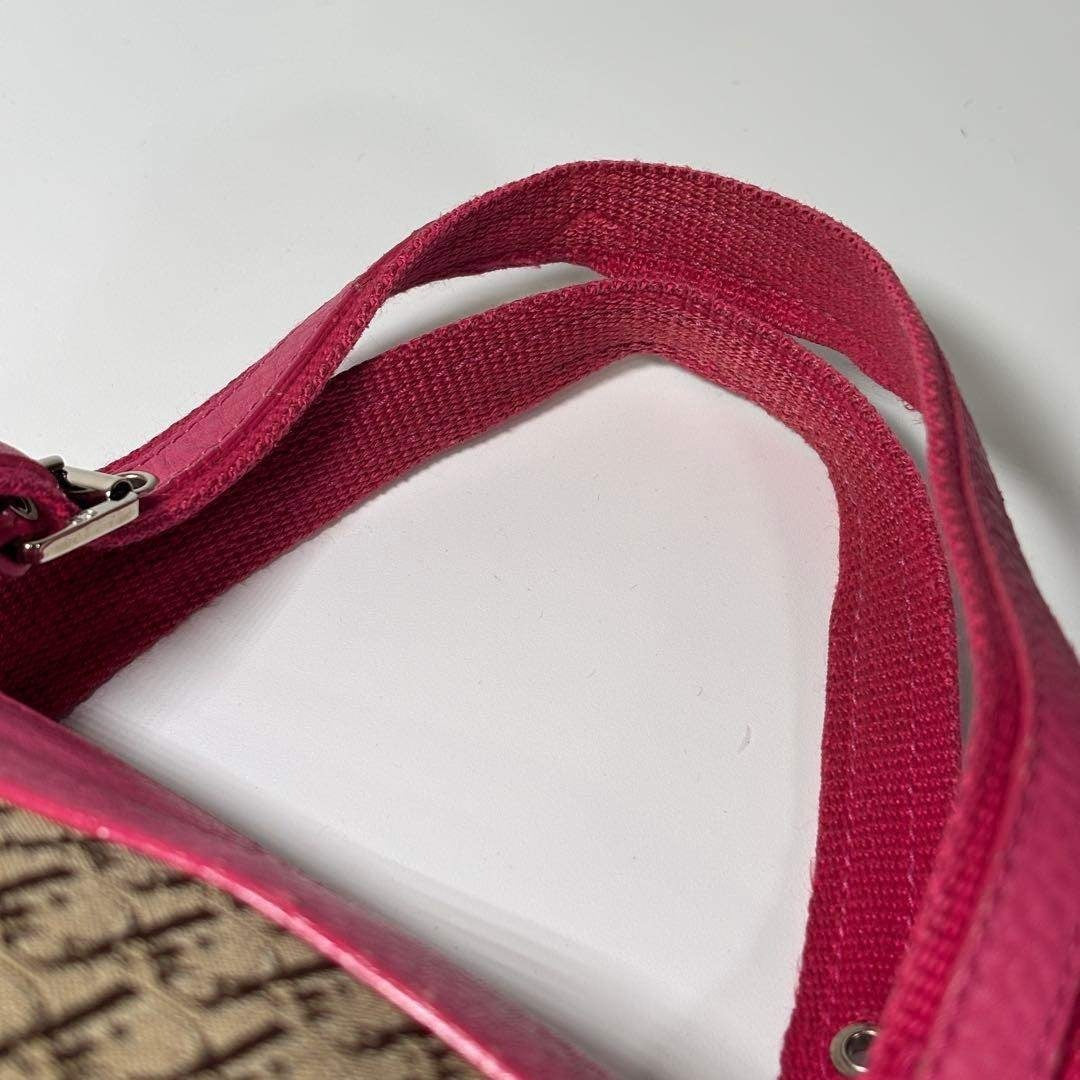 Early 2000s Christian Dior Pink and Beige Trotter Street Chic Mini Boston Bag