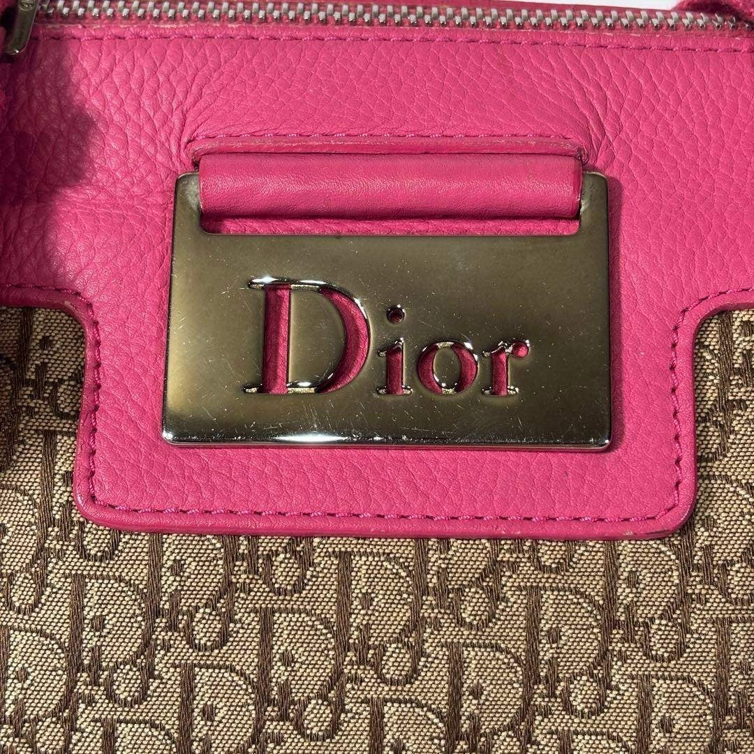 Early 2000s Christian Dior Pink and Beige Trotter Street Chic Mini Boston Bag