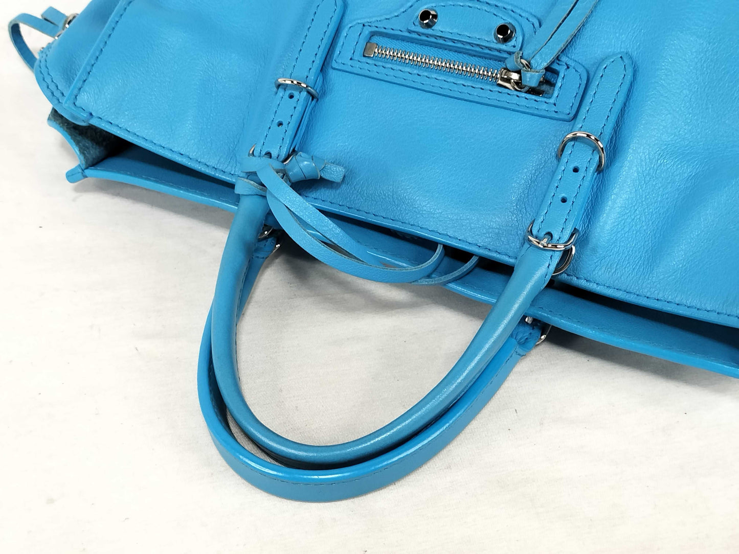 Balenciaga Sky Blue Leather Papier Mini 2-Way Tote