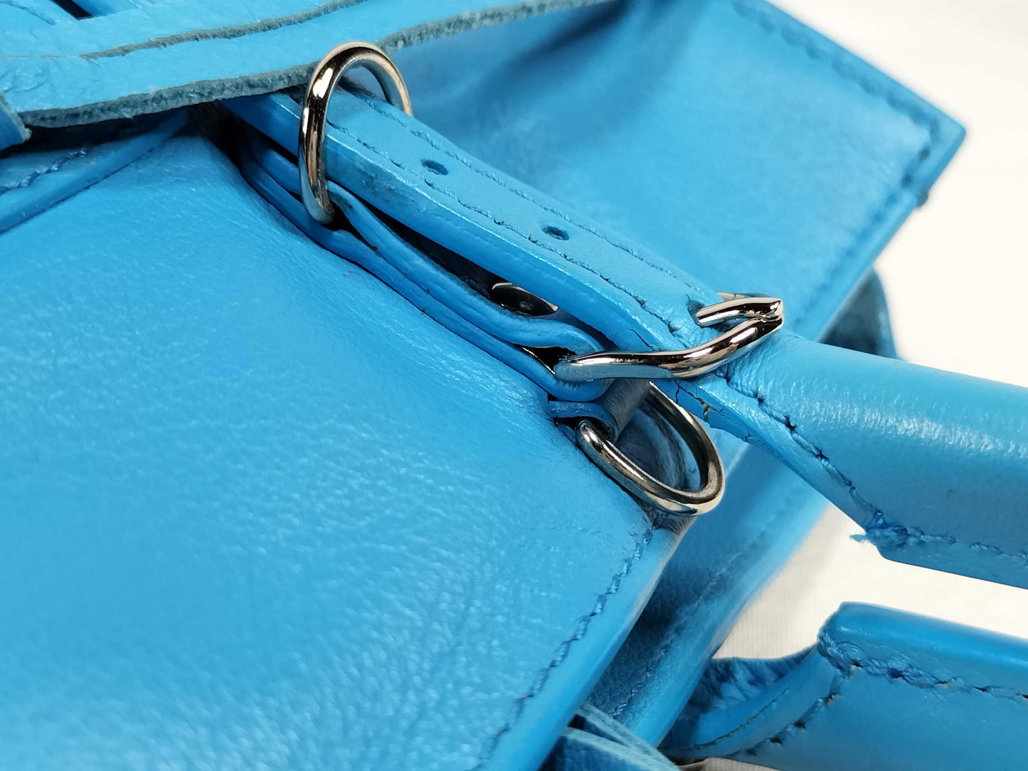 Balenciaga Sky Blue Leather Papier Mini 2-Way Tote